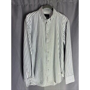 Rag & Bone Shirt Mens Medium Striped Tomlin Oxford Button Down FIt 2 Slim White
